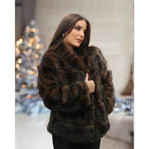 Greenmink Faux Fur Sable Ming Faux Fur So Chic Coat L/XL